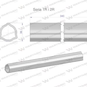 Rura wewnętrzna seria 2rrura zewnętrzna seria 1r do wału 460 przegubowo-teleskopowego 36x3.2mm 340mm waryński