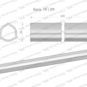 Rura wewnętrzna seria 2rrura zewnętrzna seria 1r do wału 560 przegubowo-teleskopowego 36x3.2mm 440mm waryński