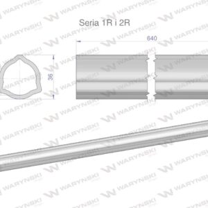 Rura wewnętrzna seria 2rrura zewnętrzna seria 1r do wału 760 przegubowo-teleskopowego 36x3.2mm 640mm waryński