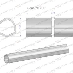 Rura zewnętrzna seria 2r i 3r do wału 460 przegubowo-teleskopowego 43.5x3.4mm 335mm waryński