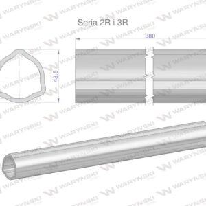 Rura zewnętrzna seria 2r i 3r do wału 510 przegubowo-teleskopowego 43.5x3.4mm 385mm waryński