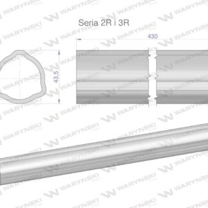 Rura zewnętrzna seria 2r i 3r do wału 560 przegubowo-teleskopowego 43.5x3.4mm 435mm waryński