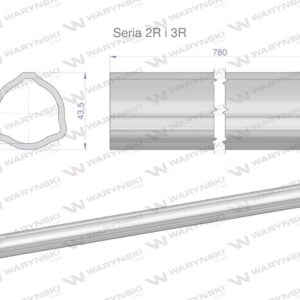 Rura zewnętrzna seria 2r i 3r do wału 910 przegubowo-teleskopowego 43.5x3.4mm 785mm waryński