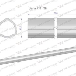 Rura zewnętrzna seria 2r i 3r do wału 1010 przegubowo-teleskopowego 43.5x3.4mm 885mm waryński