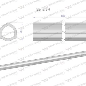 Rura wewnętrzna seria 3r do wału 1010 przegubowo-teleskopowego 36x4.5mm 855mm waryński