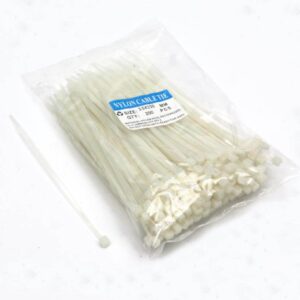 Opaski kablowe 3.5x200mm 200 szt w worku jasne odporne na uv