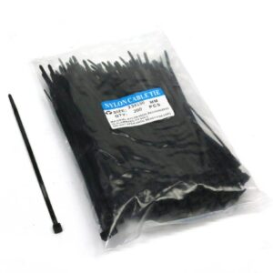 Opaski kablowe 3.5x200mm 200 szt w worku czarne odporne na uv