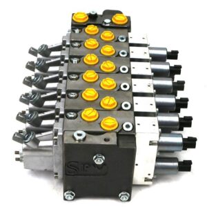 Rozdzielacz 6 sekcyjny ft 60/60 100/100 80/80 100/100 80/80 80/80 120 l/min proporcjonalny ls opcja dźwigni 24v dc