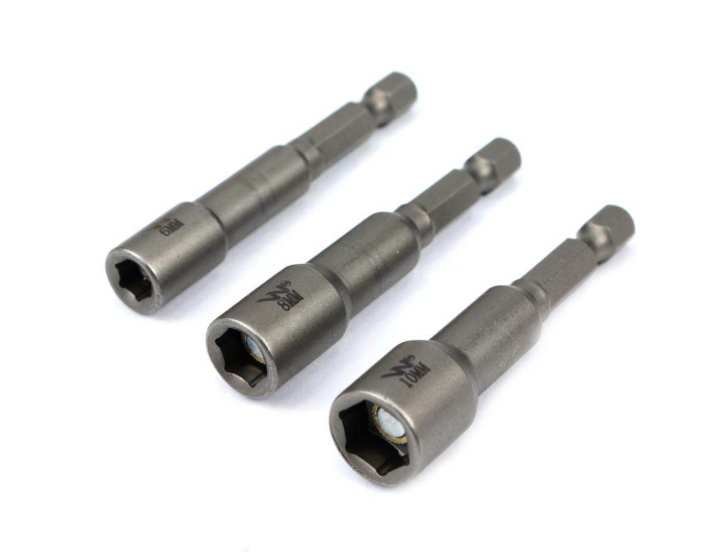 Zestaw nasadek z uchwytem narzedziowym 6 8 10mm długość 65mm waryński