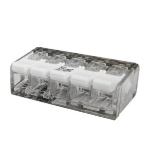 Szybkozłączka elektryczna 5 otworowa z zapadką przewód- linka drut 0.5-4mm 2