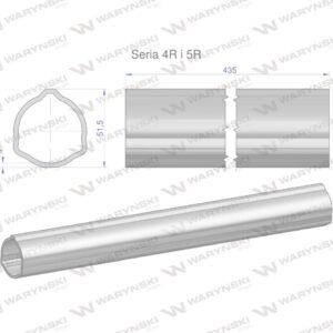 Rura zewnętrzna seria 4r i 5r do wału 560 przegubowo-teleskopowego 51.5x3mm 435mm waryński