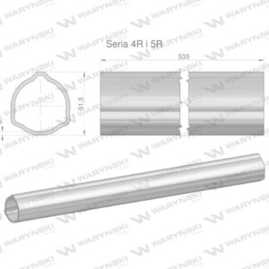 Rura zewnętrzna seria 4r i 5r do wału 660 przegubowo-teleskopowego 51.5x3mm 535mm waryński