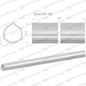 Rura zewnętrzna seria 4r i 5r do wału 860 przegubowo-teleskopowego 51.5x3mm 735mm waryński