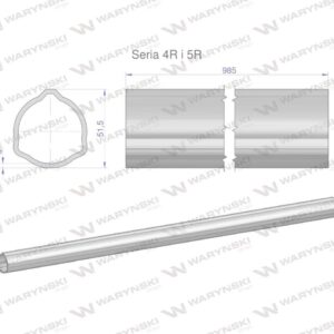 Rura zewnętrzna seria 4r i 5r do wału 1110 przegubowo-teleskopowego 51.5x3mm 985mm waryński