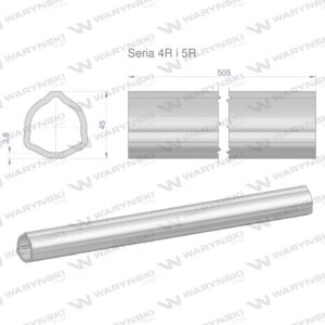 Rura wewnętrzna seria 4r i 5r do wału 660 przegubowo-teleskopowego 45x3.8mm 505mm waryński