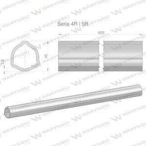 Rura wewnętrzna seria 4r i 5r do wału 760 przegubowo-teleskopowego 45x3.8mm 605mm waryński