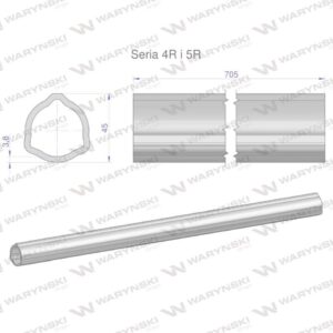 Rura wewnętrzna seria 4r i 5r do wału 860 przegubowo-teleskopowego 45x3.8mm 705mm waryński