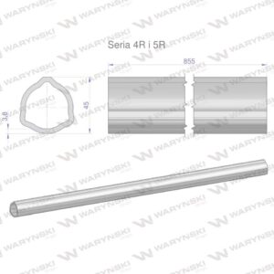 Rura wewnętrzna seria 4r i 5r do wału 1010 przegubowo-teleskopowego 45x3.8mm 855mm waryński