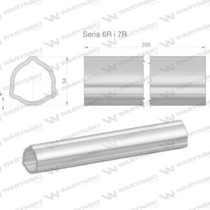 Rura zewnętrzna seria 6r i 7r do wału 460 przegubowo-teleskopowego 54x4mm 335mm waryński