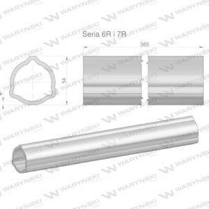 Rura zewnętrzna seria 6r i 7r do wału 510 przegubowo-teleskopowego 54x4mm 385mm waryński
