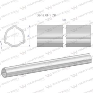 Rura zewnętrzna seria 6r i 7r do wału 660 przegubowo-teleskopowego 54x4mm 535mm waryński