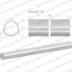 Rura zewnętrzna seria 6r i 7r do wału 760 przegubowo-teleskopowego 54x4mm 635mm waryński