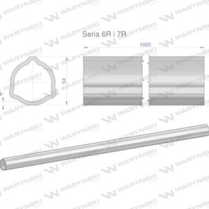 Rura zewnętrzna seria 6r i 7r do wału 1210 przegubowo-teleskopowego 54x4mm 1085mm waryński