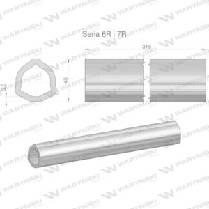 Rura wewnętrzna seria 6r i 7r do wału 460 przegubowo-teleskopowego 45x5.5mm 315mm waryński