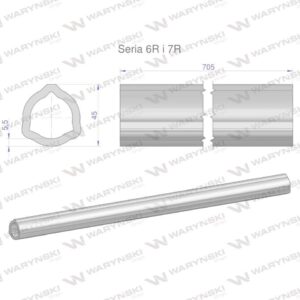 Rura wewnętrzna seria 6r i 7r do wału 860 przegubowo-teleskopowego 45x5.5mm 705mm waryński