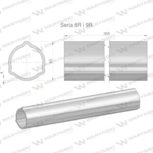 Rura zewnętrzna seria 8r i 9r do wału 510 przegubowo-teleskopowego 63x4mm 385mm waryński