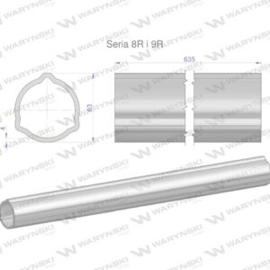 Rura zewnętrzna seria 8r i 9r do wału 760 przegubowo-teleskopowego 63x4mm 635mm waryński