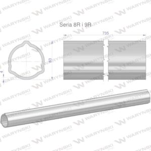 Rura zewnętrzna seria 8r i 9r do wału 860 przegubowo-teleskopowego 63x4mm 735mm waryński