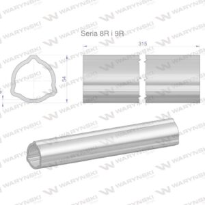 Rura wewnętrzna seria 8r i 9r do wału 460 przegubowo-teleskopowego 54x5mm 315mm waryński