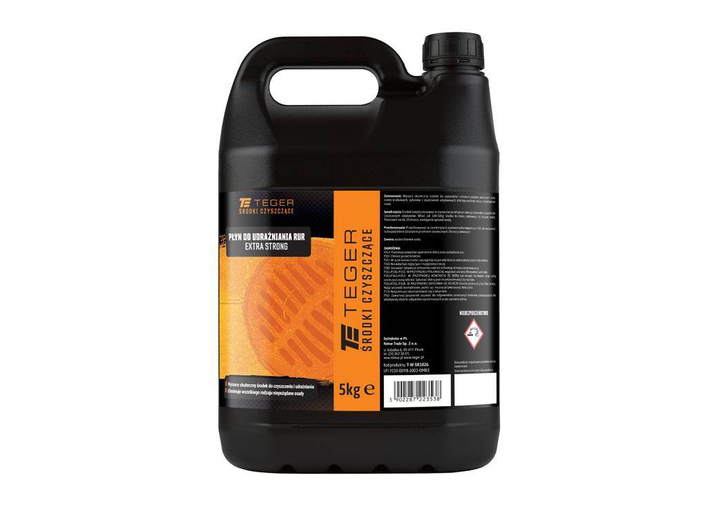 Płyn do udrażniania rur extra strong 5 kg teger
