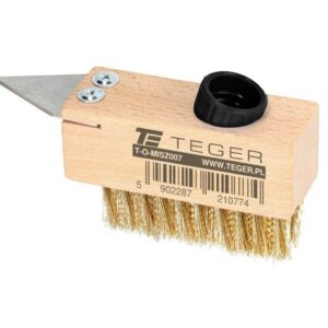 Szczotka do czyszczenia kostki brukowej ze skrobakiem teger