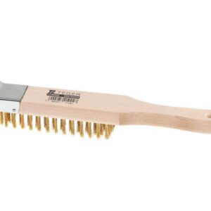 Szczotka druciana do rdzy premium ze skrobakiem drut mosiądzowany 4 rzędowa teger