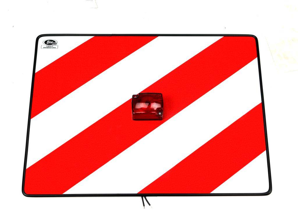 Tablica wyróżniająca odblaskowa z lampką czerwoną lewa 400mm/300mm 101-04w-75