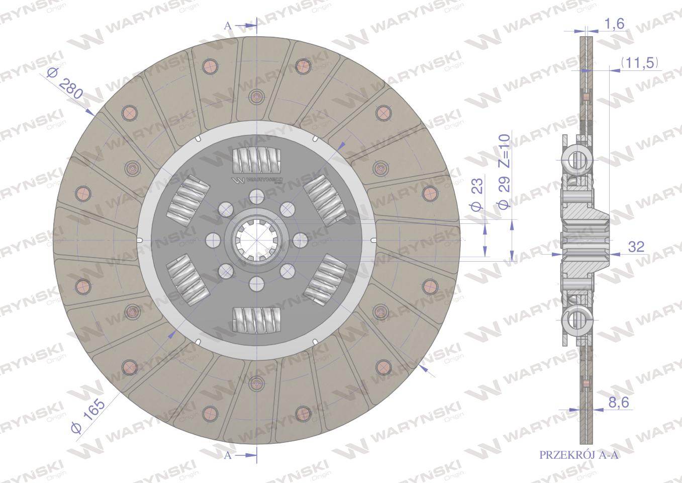 Tarcza sprzęgła case waryński