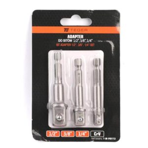 Adapter do bitów 1/2" 1/4" 3/8" zestaw teger