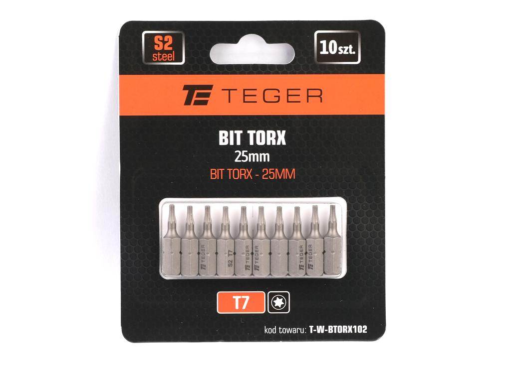 Bit torx 25mm /t7 zestaw 10 szt teger