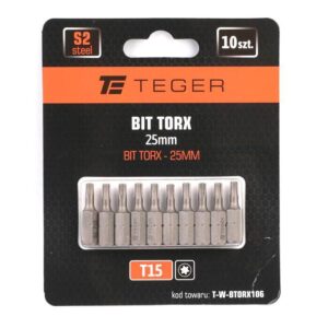 Bit torx 25mm /t15 zestaw 10 szt teger