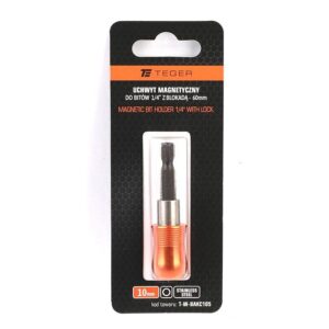 Uchwyt magnetyczny do bitów 1/4" 10x60 z blokadą teger