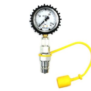 Zestaw pomiarowy ciśnienia hydrauliki z manometrem 160 bar wtyczka euro waryński