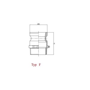 Szybkozłącze Camlock Coupling Wtyczka Typ F Aluminium 4" X 101mm Pzl Hydral