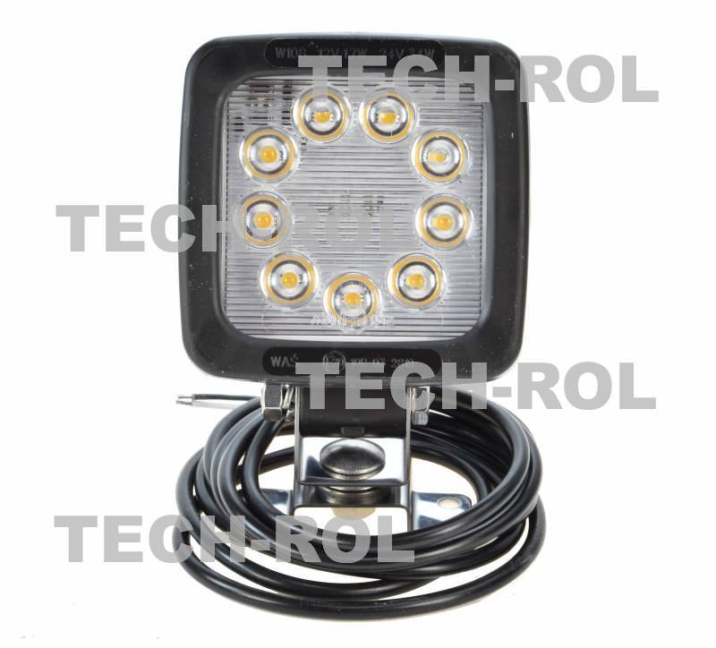 Lampa cofania diodowa kwadratowa 9 - led x 3W 27W 12V / 24V 1750lm 6000K