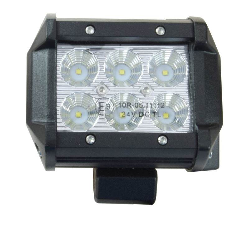 Lampa robocza diodowa kwadratowa 6 - led x 3W 18W 12V / 24V 2750lm 6000K