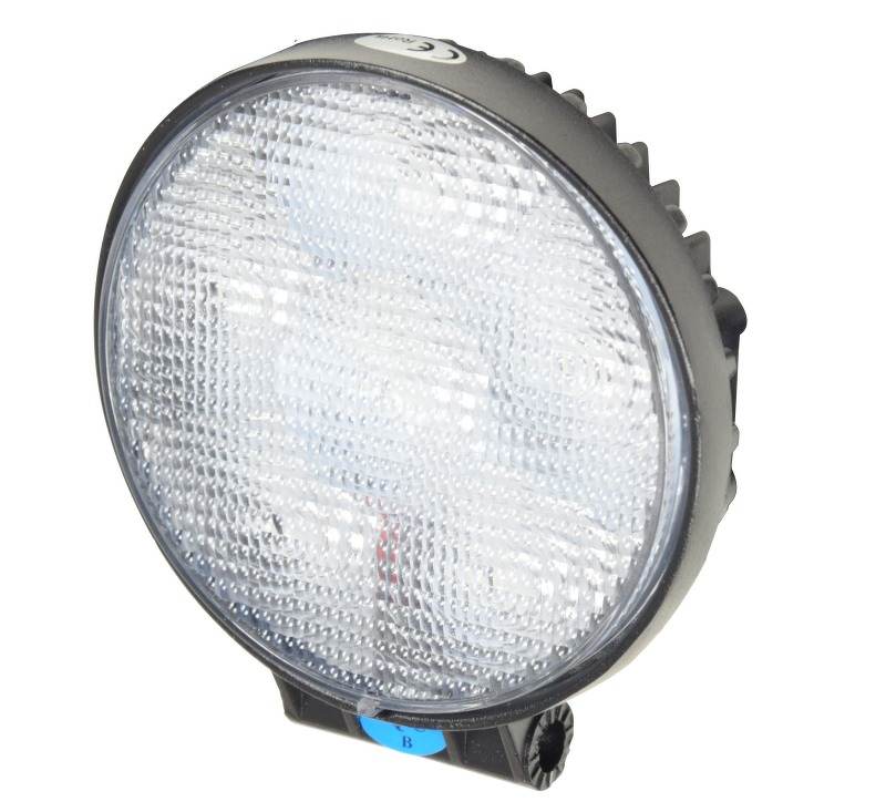 Lampa robocza diodowa okrągła 6 - led x 3W 18W 12V / 24V 1320lm 6000K