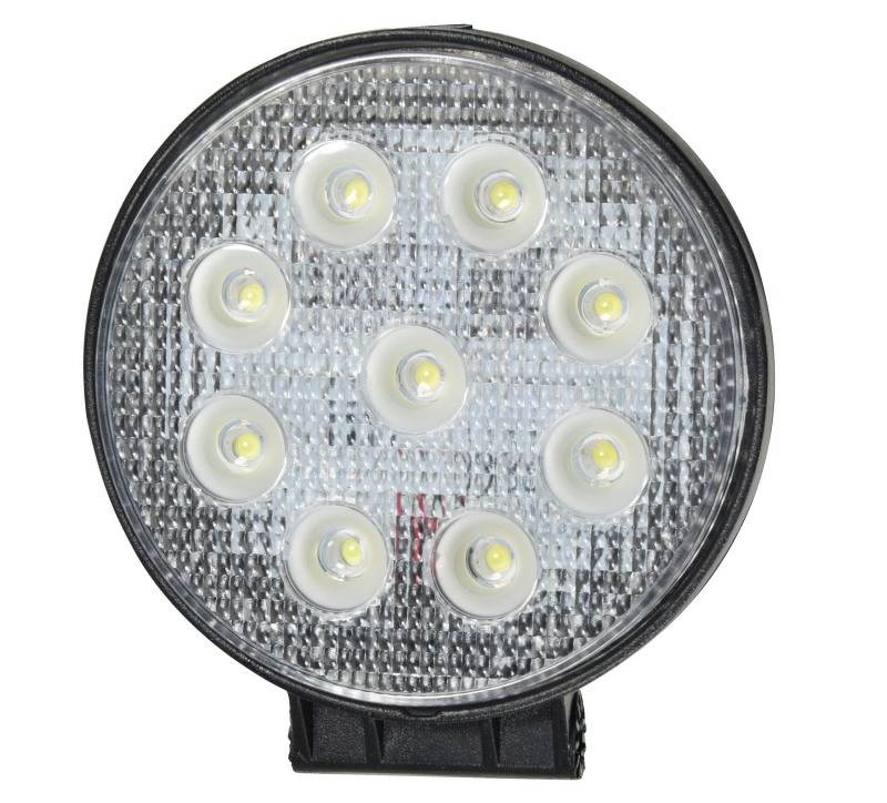 Lampa robocza diodowa okrągła 9 - led x 3W 27W 12V / 24V 1620lm 6000K