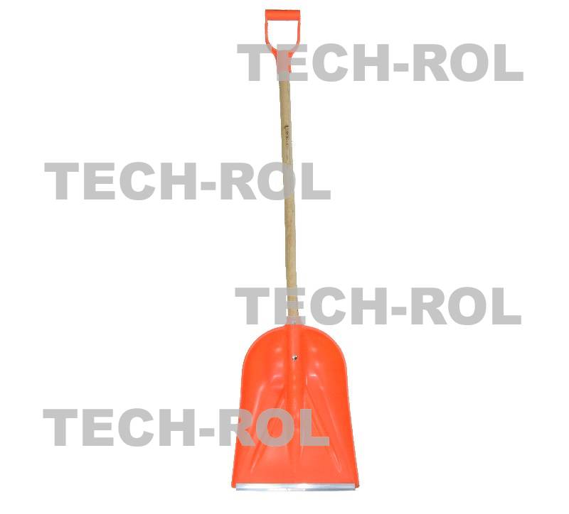 Łopata uniwersalna plastikowa szer 38cm trzonek drewniany pomarańczowa