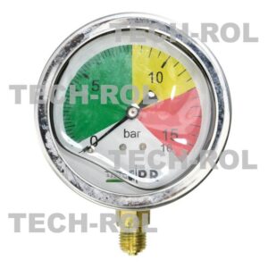 Manometr glicerynowy 0-16 bar fi-80 mm mocowanie dolne gwint 1/4 cala